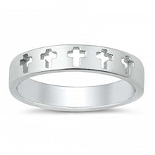 Load image into Gallery viewer, Sterling Silver Cross Band Ring