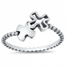 Load image into Gallery viewer, Sterling Silver Crosses Ring