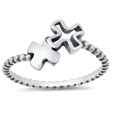Sterling Silver Crosses Ring