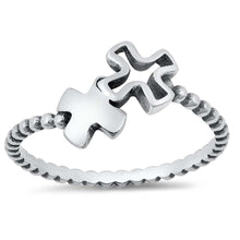 Load image into Gallery viewer, Sterling Silver Crosses Ring