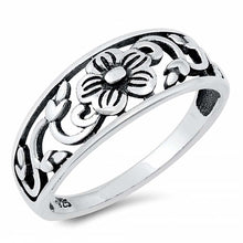 Load image into Gallery viewer, Sterling Silver Flower Filigree Ring