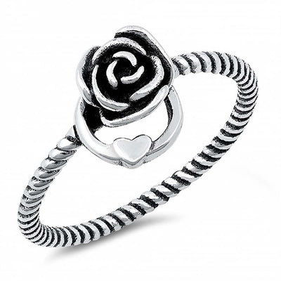 Sterling Silver Rose Ring