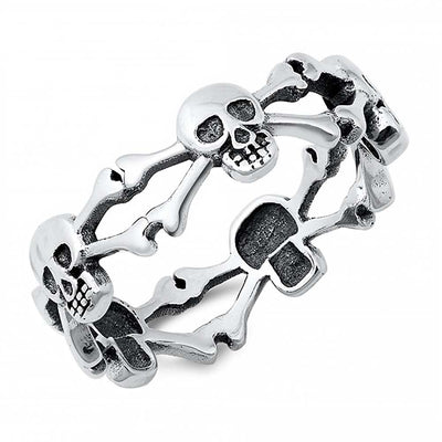 Sterling Silver Skulls Ring