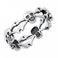 Sterling Silver Skulls Ring