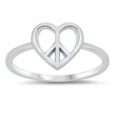 Sterling Silver Heart Piece Ring
