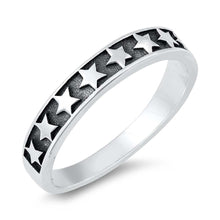 Load image into Gallery viewer, Sterling Silver Oxidized Stars Ring