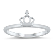Load image into Gallery viewer, Sterling Silver Rhodium Plated Crown Ring