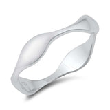 Sterling Silver Rhodium Plated Plain Ring