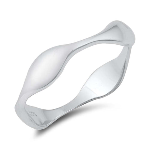 Sterling Silver Rhodium Plated Plain Ring