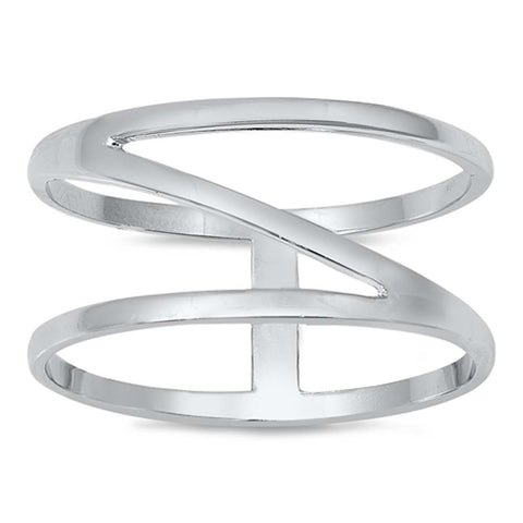 Sterling Silver Rhodium Plated Caged Ring