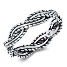 Load image into Gallery viewer, Sterling Silver Oxidized Braided Band Ring