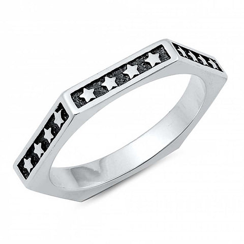 Sterling Silver Stars Ring