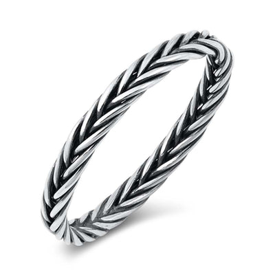 Sterling Silver Oxidized Braid Ring