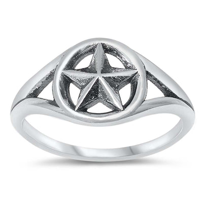 Sterling Silver Oxidized Star Ring