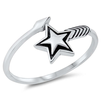 Sterling Silver Oxidized Star Ring