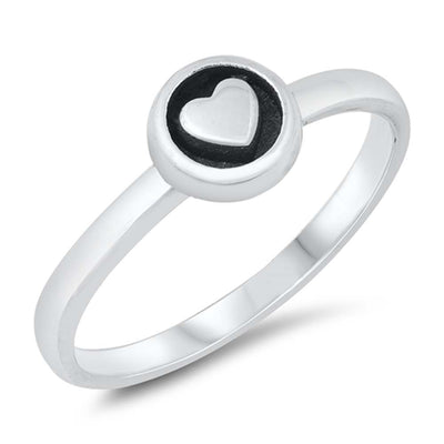 Sterling Silver Oxidized Heart Ring