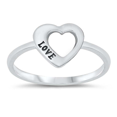 Sterling Silver Oxidized Heart Ring