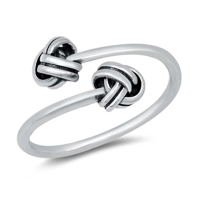 Sterling Silver Oxidized Knots Ring