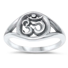 Load image into Gallery viewer, Sterling Silver Oxidize Om Ring