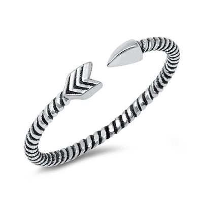 Sterling Silver Oxidized Arrow Ring
