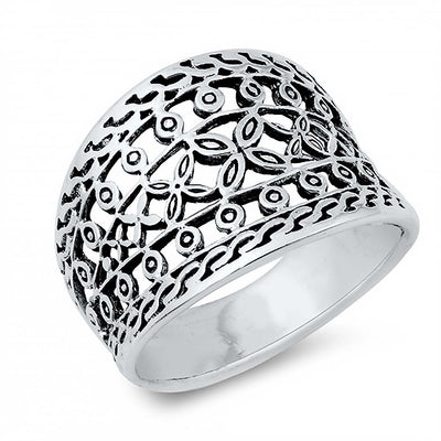 Sterling Silver Round Celtic Design Ring