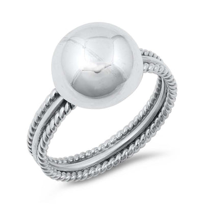 Sterling Silver Round Ring