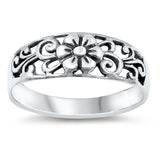 Sterling Silver Flower Filigree  Ring