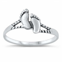 Load image into Gallery viewer, Sterling Silver Feet  Ring