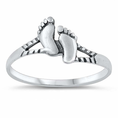 Sterling Silver Feet  Ring