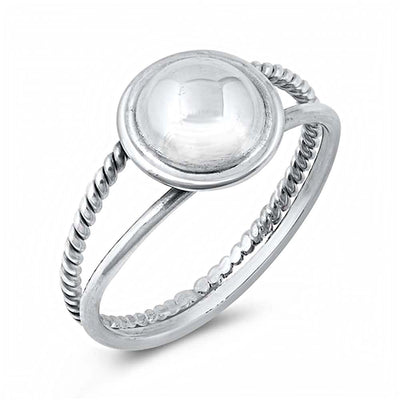 Sterling Silver Round Ring
