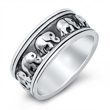 Load image into Gallery viewer, Sterling Silver Elephants Ring