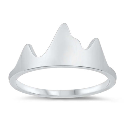 Sterling Silver Rhodium Plated Mountain Ring