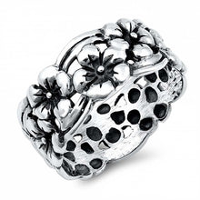 Load image into Gallery viewer, Sterling Silver Flowers Ring