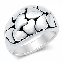 Load image into Gallery viewer, Sterling Silver Hearts Ring