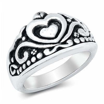Sterling Silver Electroform Heart Ring