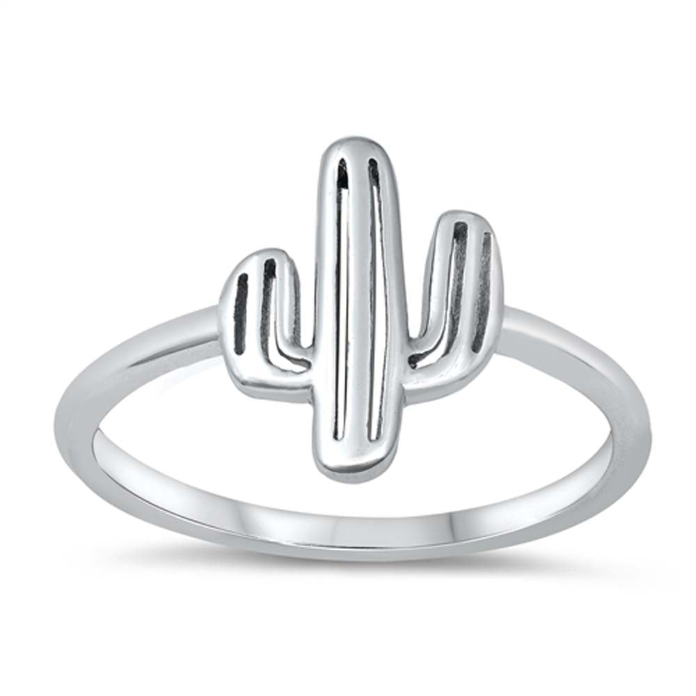 Sterling Silver High Polish Cactus Ring