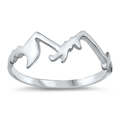 Sterling Silver High Polish Mountains Ring