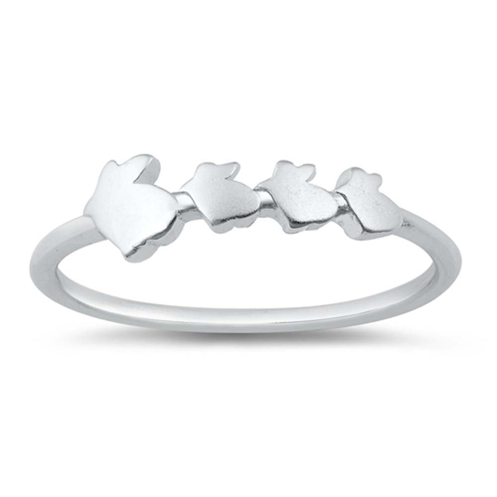 Sterling Silver High Polish Rabbits Ring