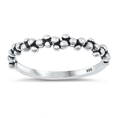 Sterling Silver Rhodium Plated Bali Design Ring