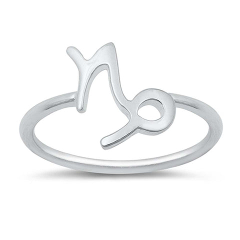 Sterling Silver High Polish Zodiac Capricorn Ring