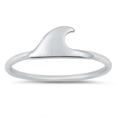 Sterling Silver Rhodium Plated Wave Ring