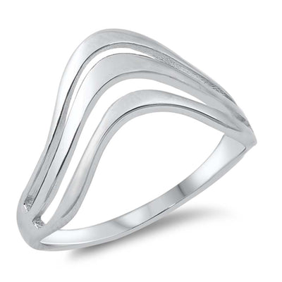 Sterling Silver Rhodium Plated Plain Ring