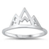 Sterling Silver Rhodium Plated Mountains Ring