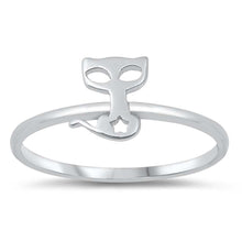 Load image into Gallery viewer, Sterling Silver Rhodium Plated Cat Ring