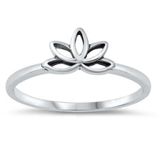Load image into Gallery viewer, Sterling Silver Oxidized Lotus Ring