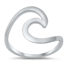 Load image into Gallery viewer, Sterling Silver Rhodium Plated Wave Ring