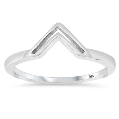 Sterling Silver Polished V Shaped Ring