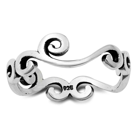 Sterling Silver Oxidized Plain Ring