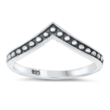 Load image into Gallery viewer, Sterling Silver Oxidized V Shaped Ring
