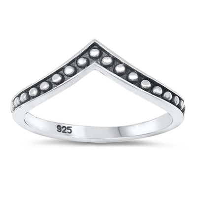 Sterling Silver Oxidized V Shaped Ring